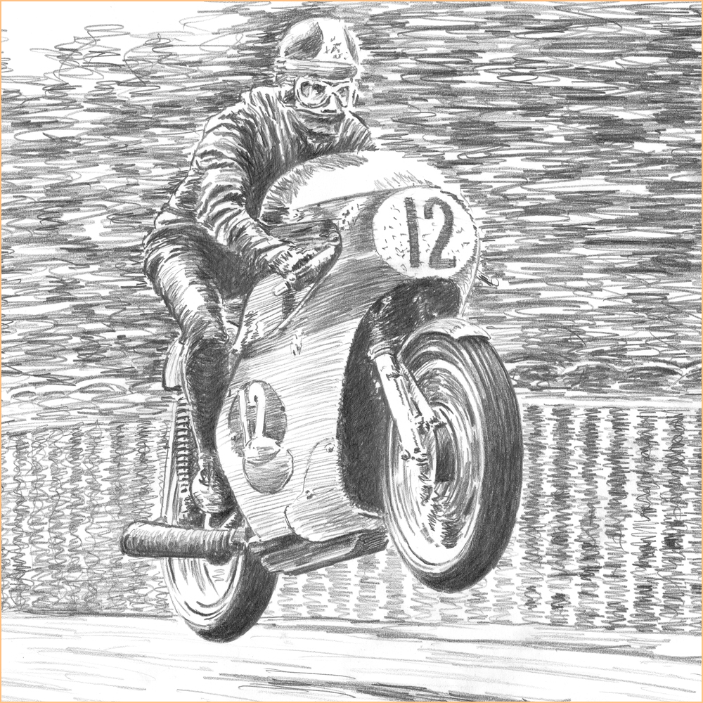 Projet d'illustration pour un livre édité à l'occasion des 80 ans de Giacomo Agostini